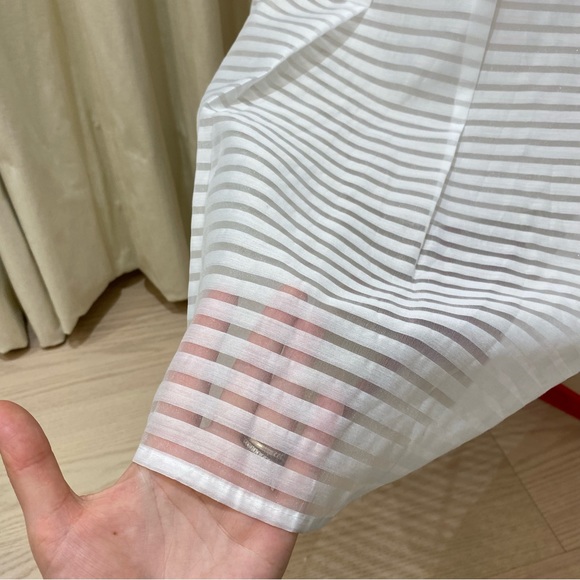 Anthropologie Leifsdottir Skirt, Shadow Stripe, Midi, White, Women’s (US 6) - Picture 7 of 11